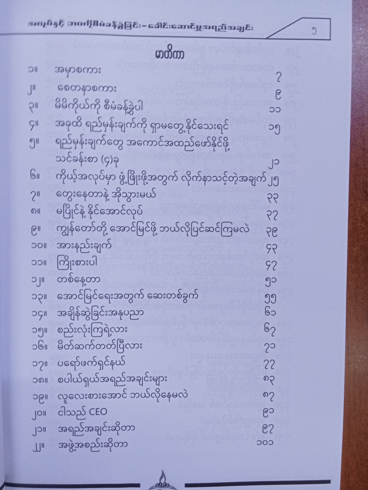 အလုပ်နှင့်ဘဝကိုစီမံခန့်ခွဲခြင်းခေါင်းဆောင်မှုအရည်အချင်း(ကြည်မင်းခေါင်)