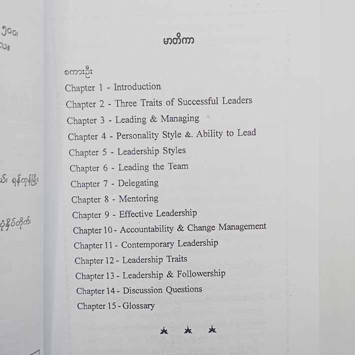LEADERSHIP FOR MBA - ဝင်းသိန်းဦး