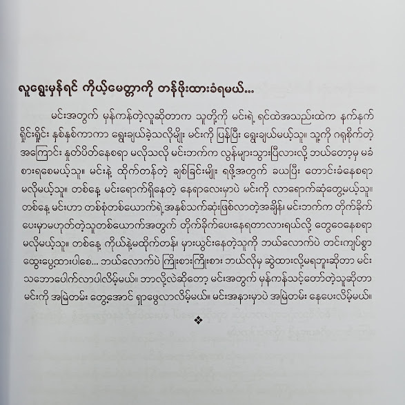 သတိပေးချက်လေး ခပ်ငယ်ငယ် - မြူနှင်းဝေ